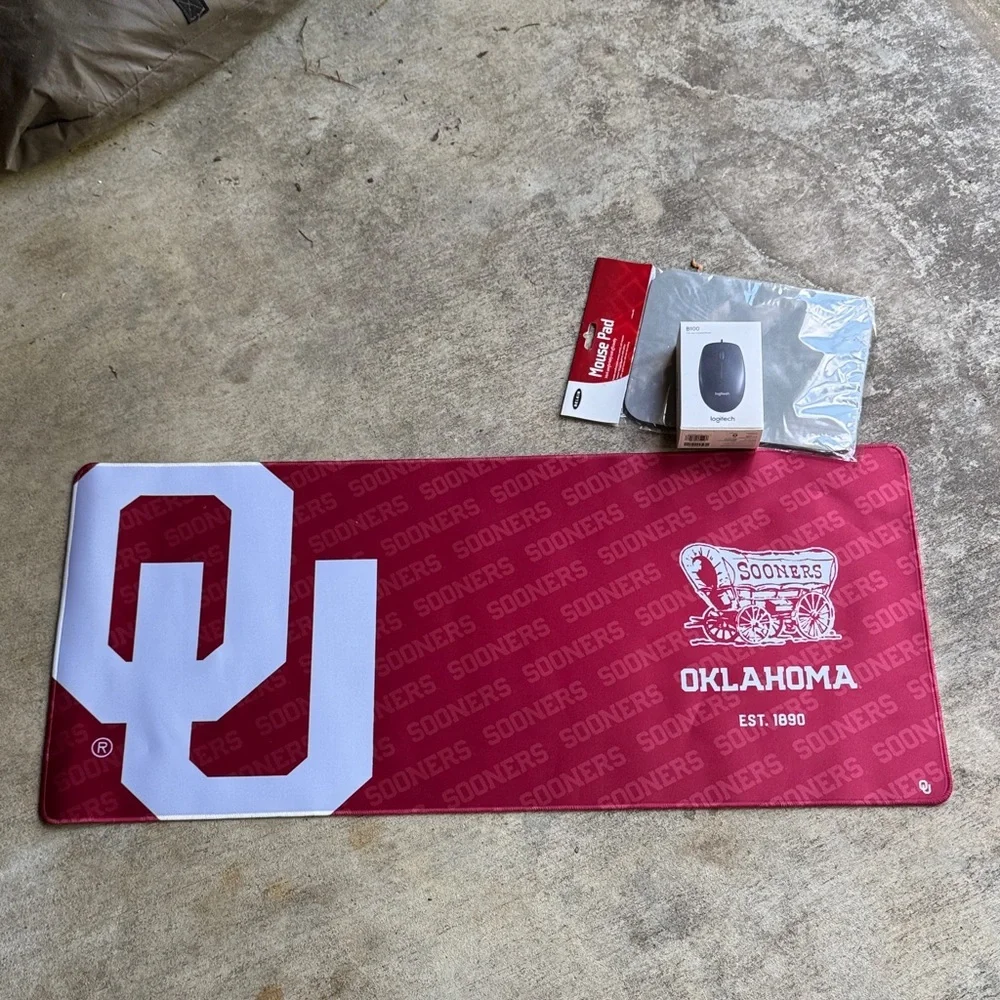 Oklahoma Sooners Red Desk Mat - University Logo Gaming/Office Pad